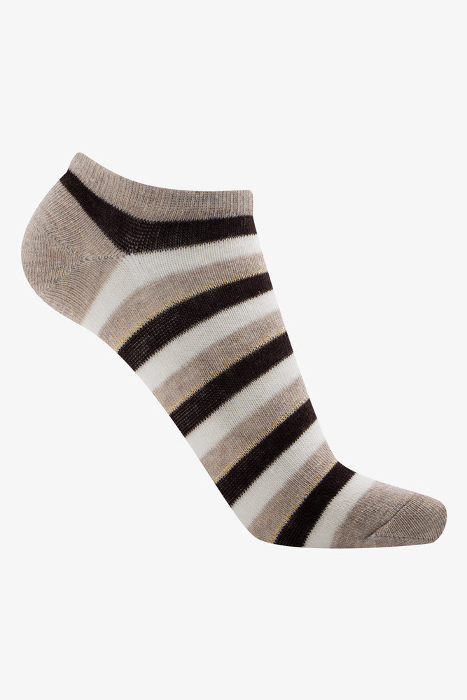 5 Pack Lowcut Socks Natural & Black (3)
