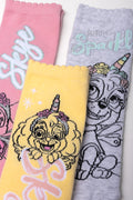 3 Pack Anklet Socks Yellow, Grey And Pink (1)