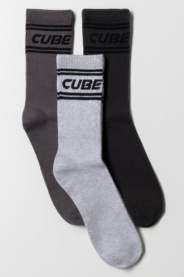 3 Pack Socks Grey & Black