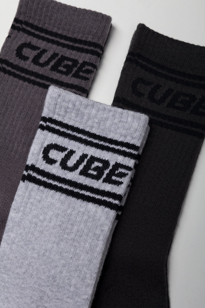 3 Pack Socks Grey & Black