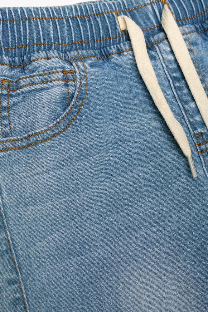 Skinny Denim Cargo Jeans Blue