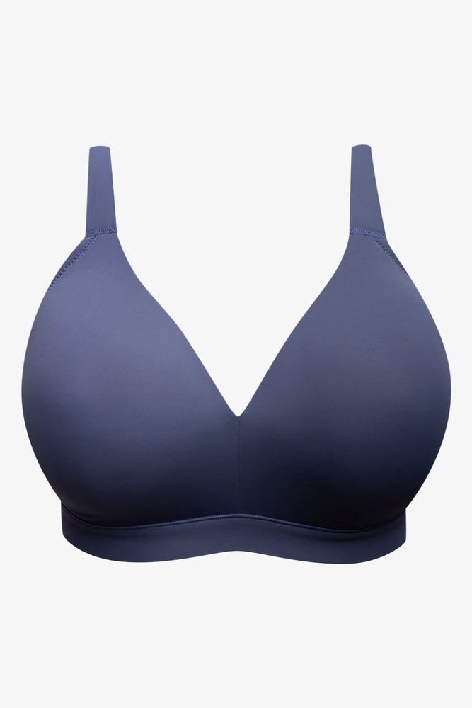 Plus Size 2 Pack Smooth Padded Wirefree Bras Grey And Blue (1)