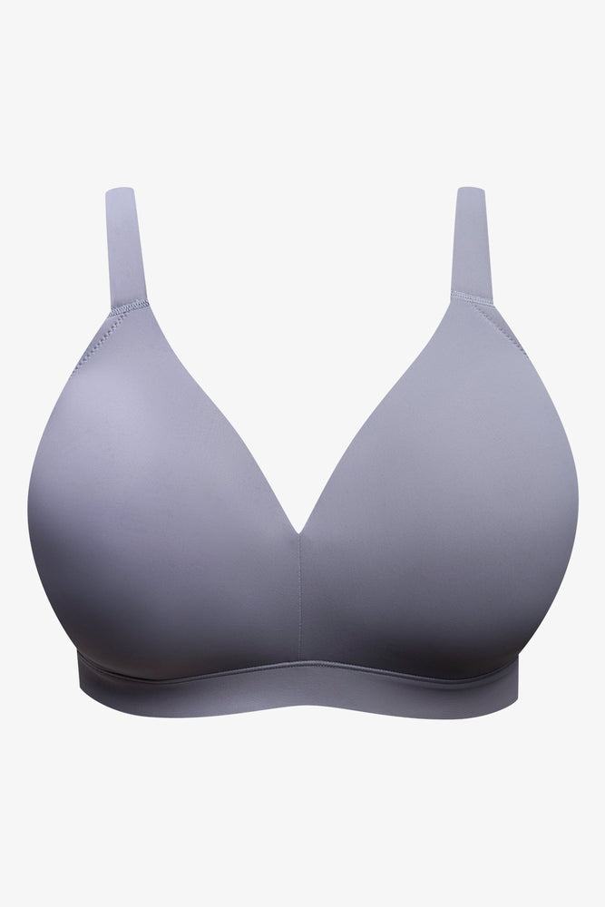 Plus Size 2 Pack Smooth Padded Wirefree Bras Grey And Blue (2)