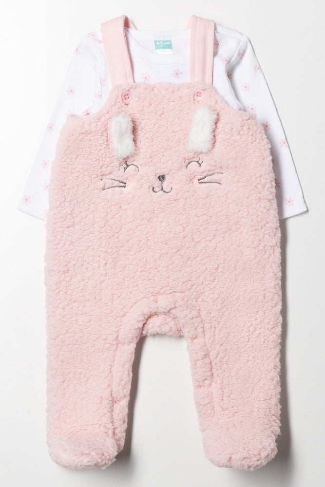 Sherpa Bunny Babygrow Light Pink