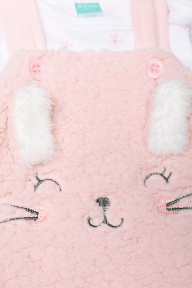 Sherpa Bunny Babygrow Light Pink