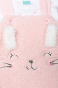 Sherpa Bunny Babygrow Light Pink (1)