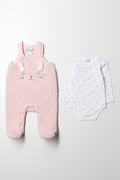 Sherpa Bunny Babygrow Light Pink (2)