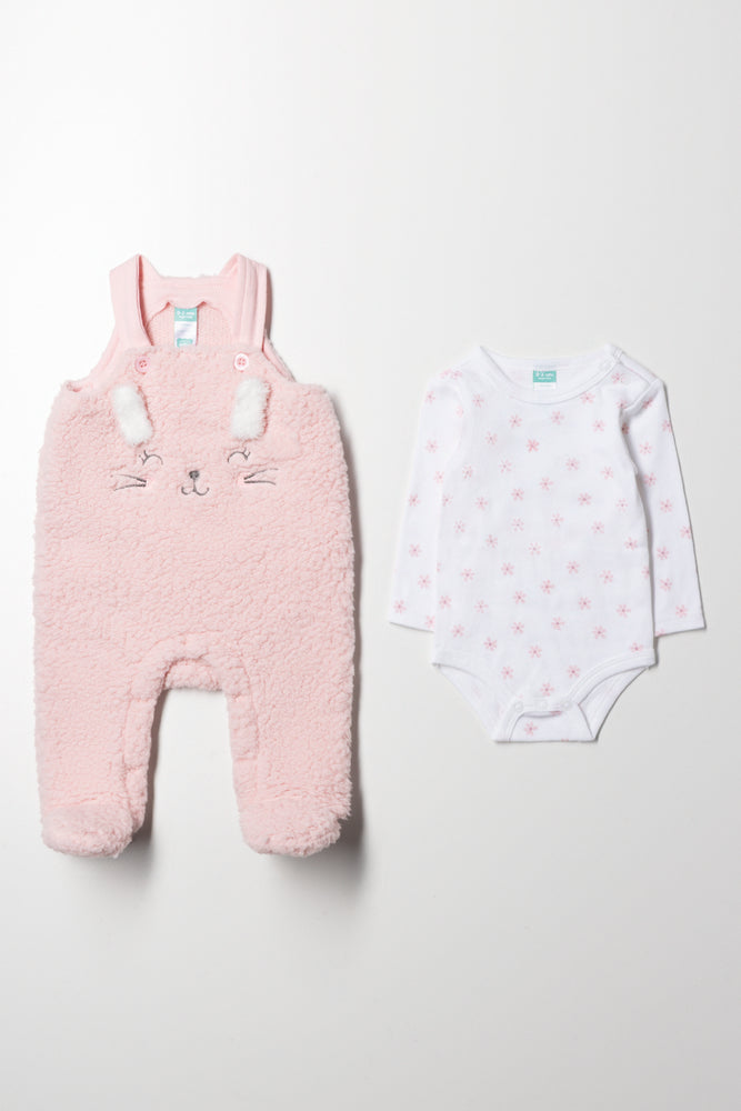 Sherpa Bunny Babygrow Light Pink (2)