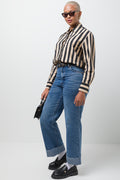 Stripe Shirt Natural & Black (1)