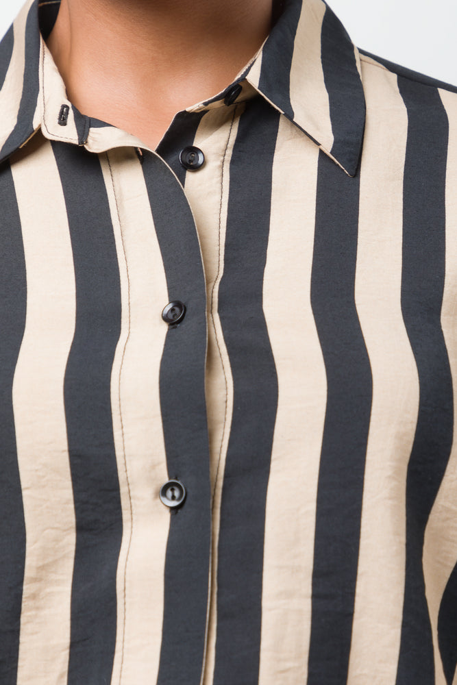 Stripe Shirt Natural & Black (3)