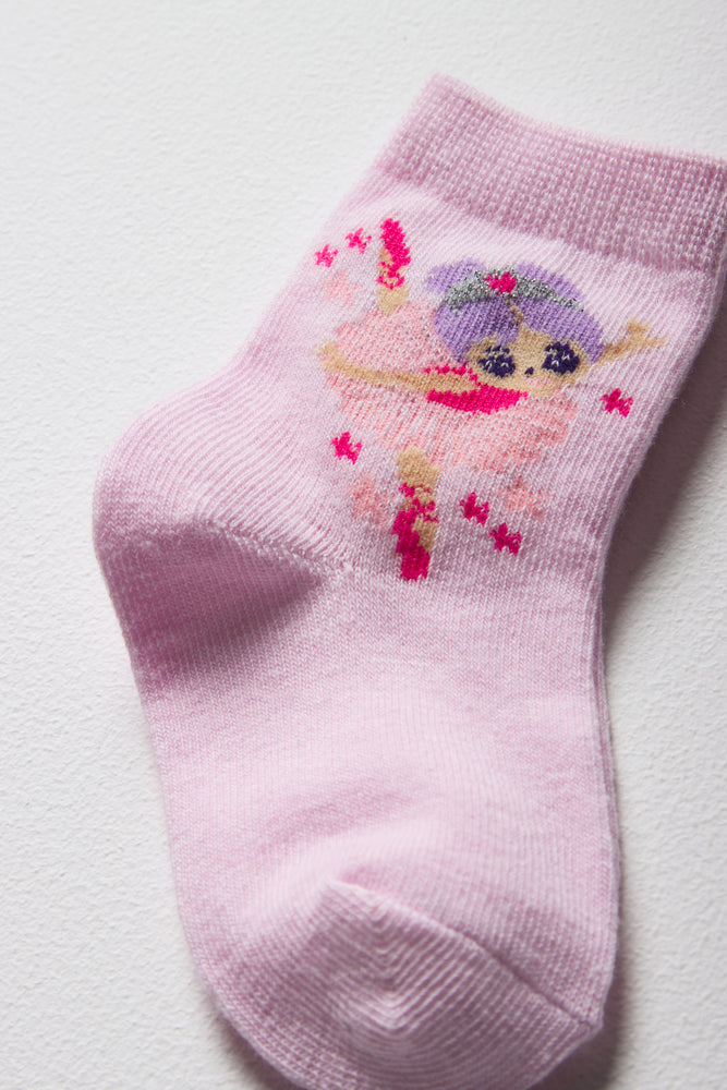 3 Pack Ballerina Socks Pink (2)