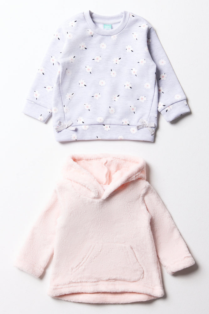 2 Pack Tracktops Grey And Pink