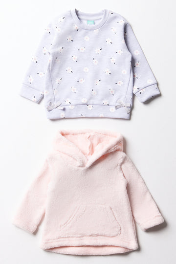 2 Pack Tracktops Grey And Pink