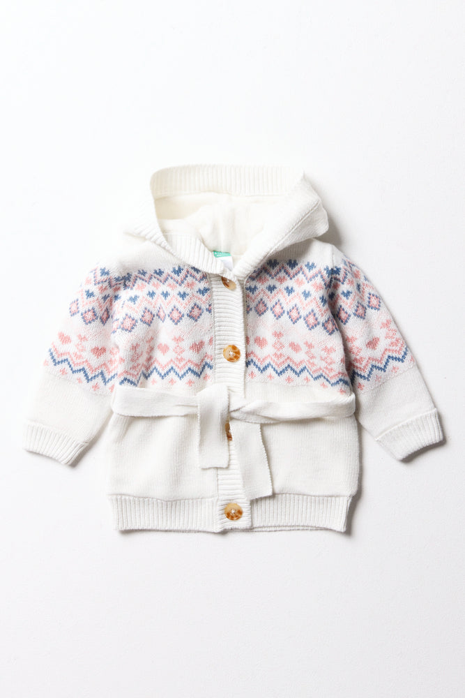 Hooded Cardigan White