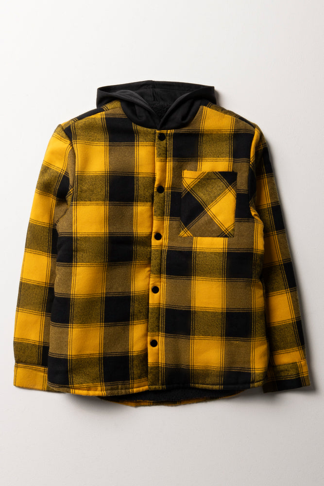 Check Shacket Black And Yellow