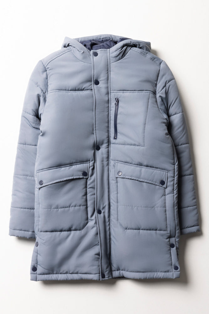 Puffer Parka Jacket Blue