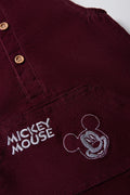 Mickey Mouse Dungaree Set Burgundy (3)