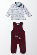Mickey Mouse Dungaree Set Burgundy (4)