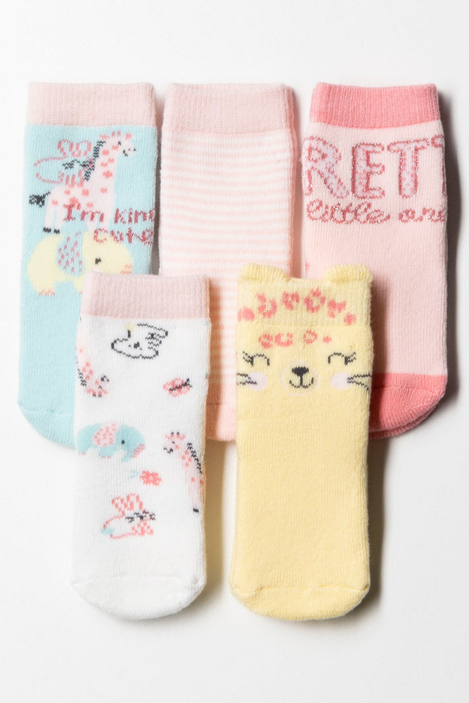 5 Pack Wild Animal Socks Multi
