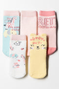 5 Pack Wild Animal Socks Multi