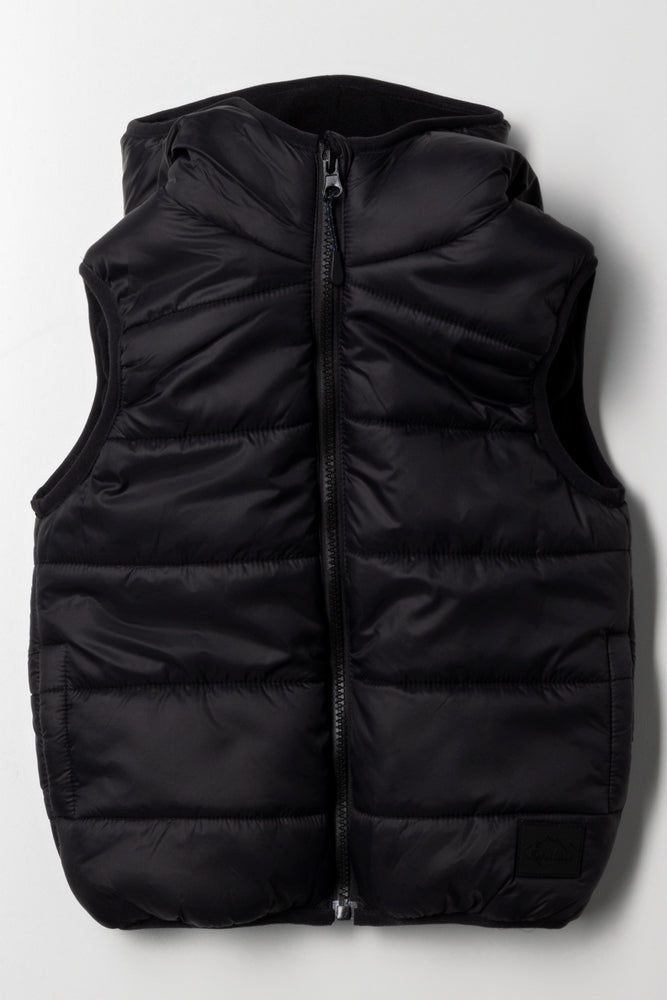 Hooded Sleeveless Jacket Black
