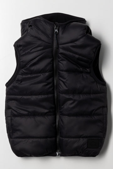 Hooded Sleeveless Jacket Black