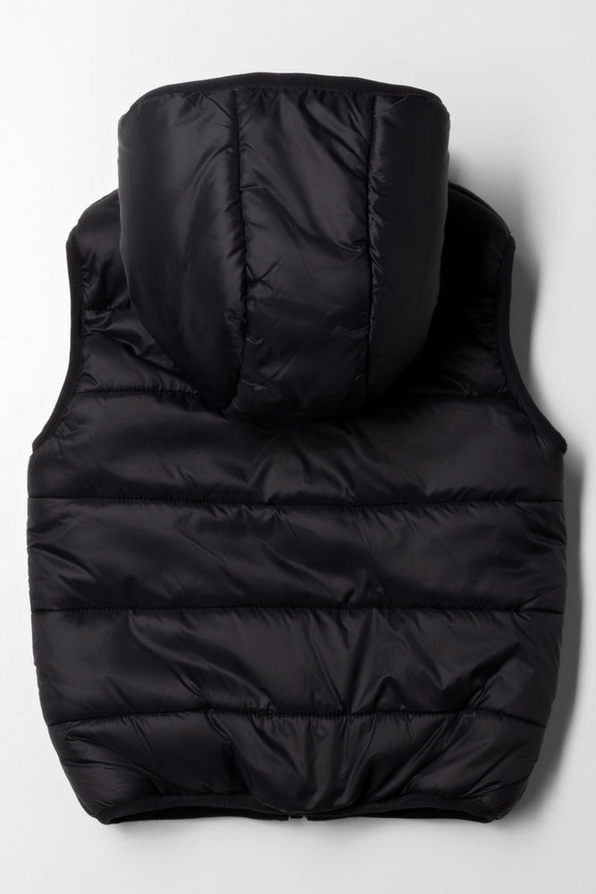 Hooded Sleeveless Jacket Black (3)