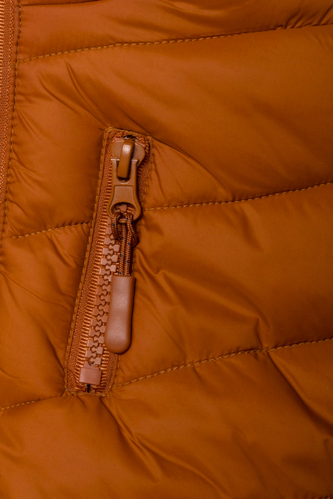 Hooded Puffer Jacket Rust (2)