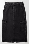 Cargo Denim Skirt Black