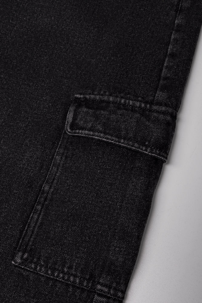 Cargo Denim Skirt Black (1)