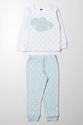 Heart Long Sleeve Pyjamas Aqua