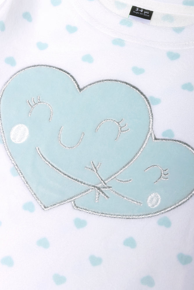 Heart Long Sleeve Pyjamas Aqua (1)
