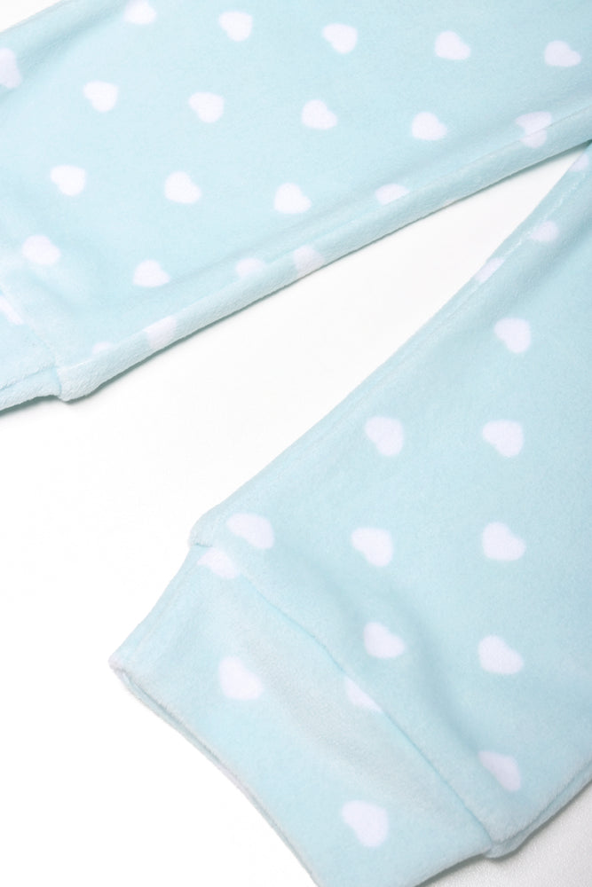 Heart Long Sleeve Pyjamas Aqua (2)