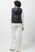 Cropped Hooded Sleeveless Jacket Black (2)