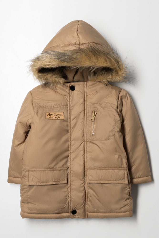 Hooded Parka Jacket Natural