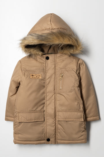 Hooded Parka Jacket Natural
