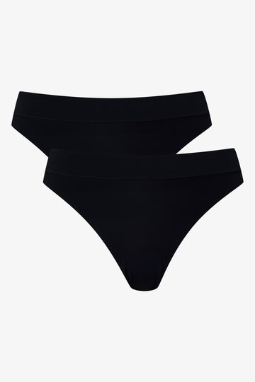 2 Pack Thongs Black
