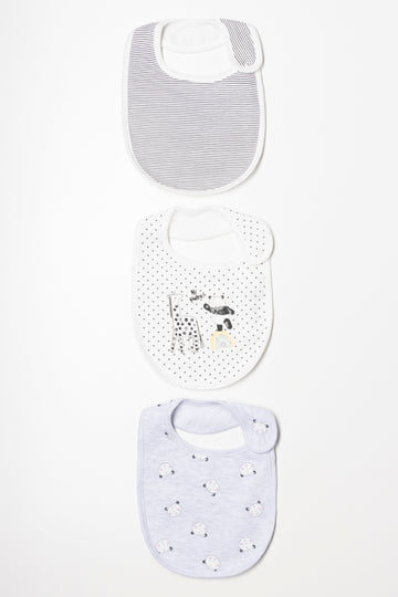 3 Pack Bibs Grey
