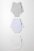3 Pack Long Sleeve Bodyvests Grey (4)