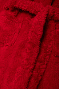 Shaggy Hooded Fleece Gown Red (1)
