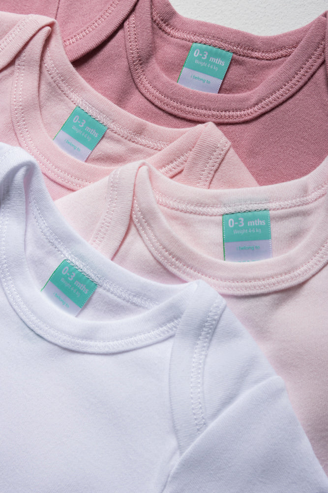 4 Pack Bodyvests Pink And White