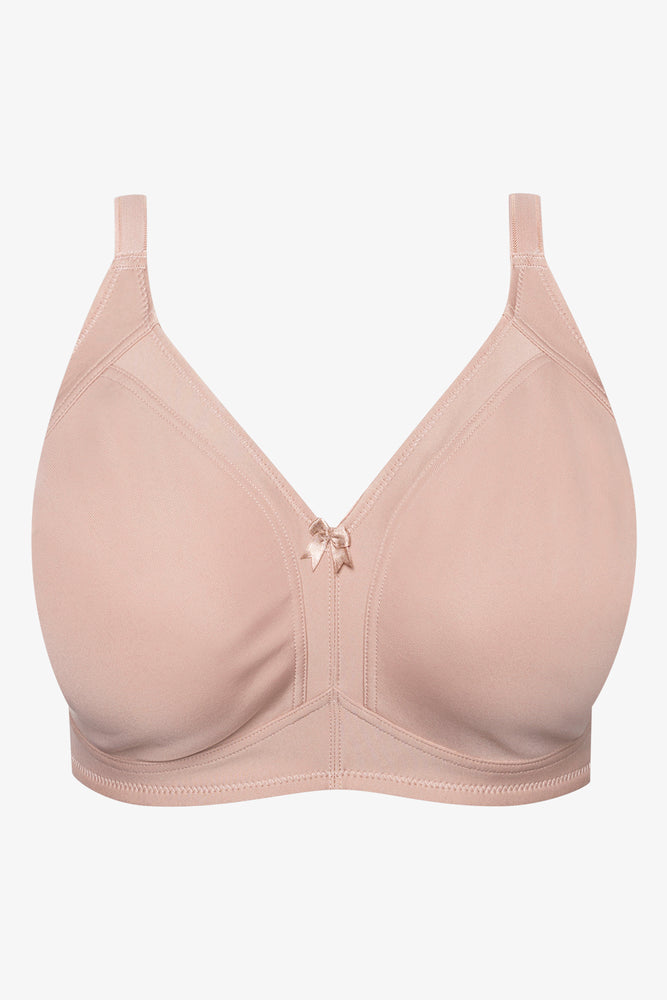 Plus Size 2 Pack Non Padded Wire Free Bras Black And Natural (1)