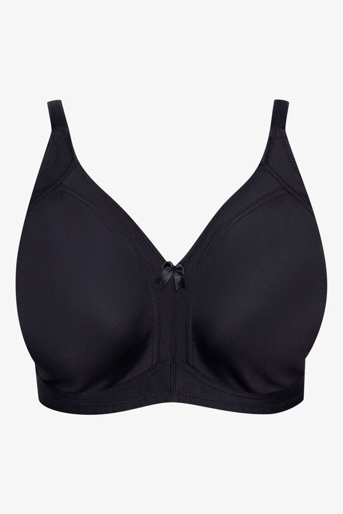 Plus Size 2 Pack Non Padded Wire Free Bras Black And Natural (2)