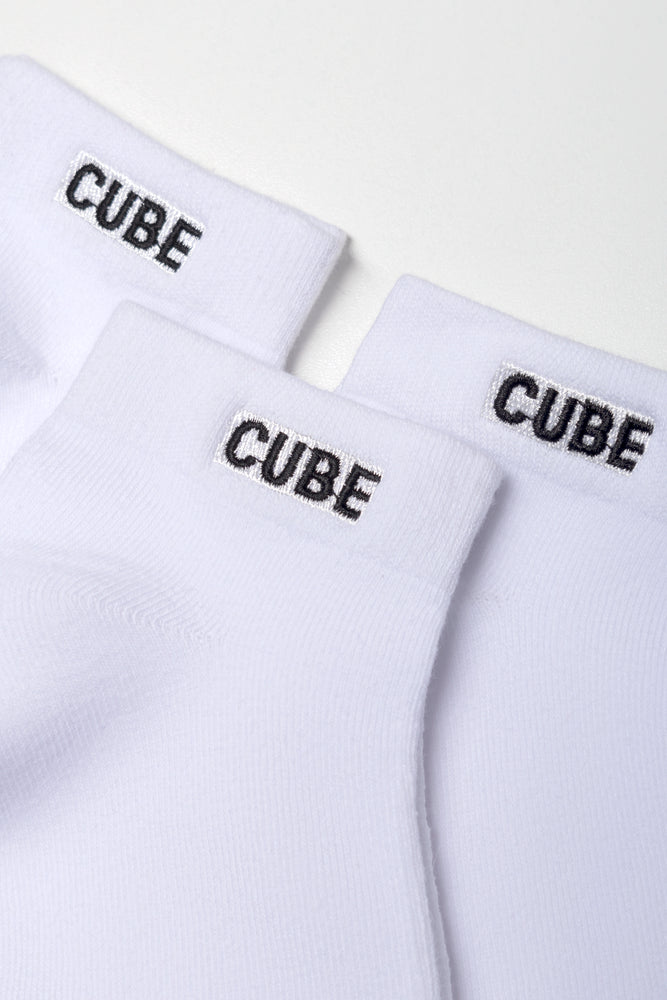 3 Pack Low Cut Socks White (1)