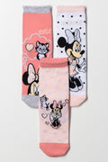 Minnie Mouse 3 Pack Anklet Socks Pink