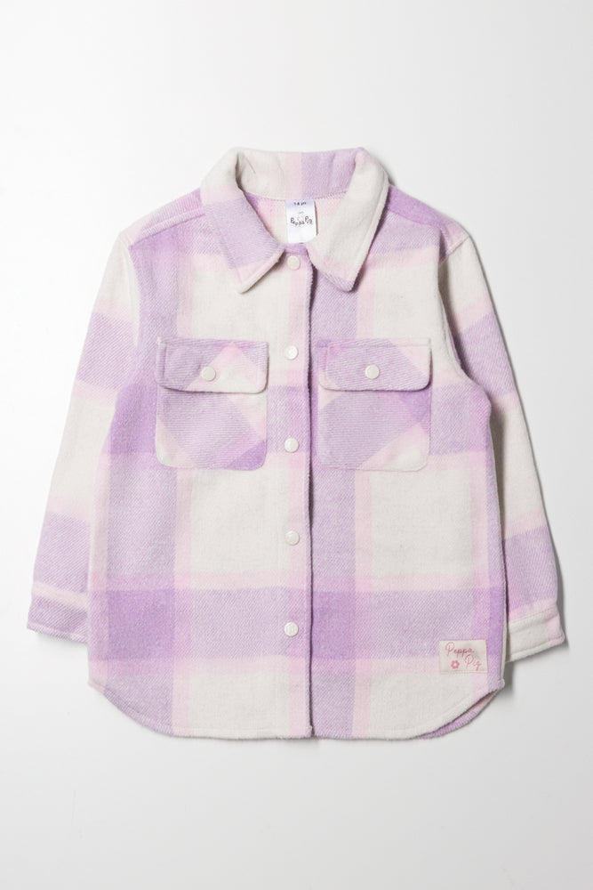 Peppa Pig Check Shacket Purple