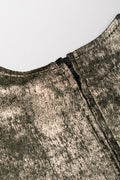 Metallic Frill Sleeve Dress Gold (2)