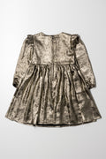 Metallic Frill Sleeve Dress Gold (3)