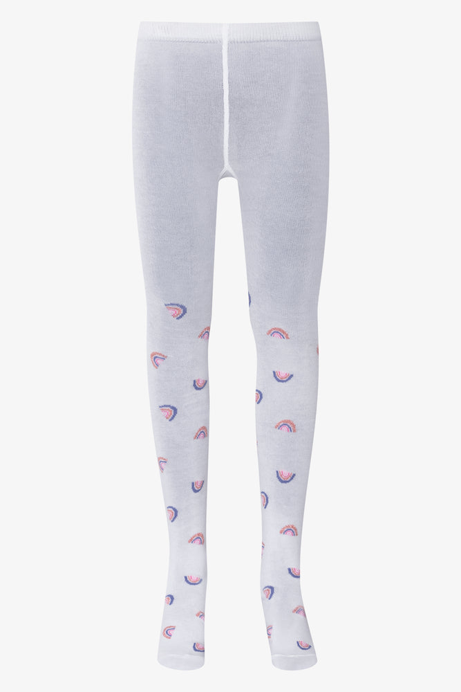 2 Pack Rainbow Printed Tights Blue (1)