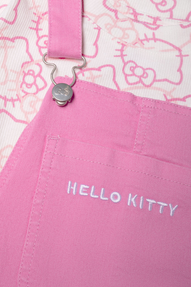 Hello Kitty Dungaree Set Pink